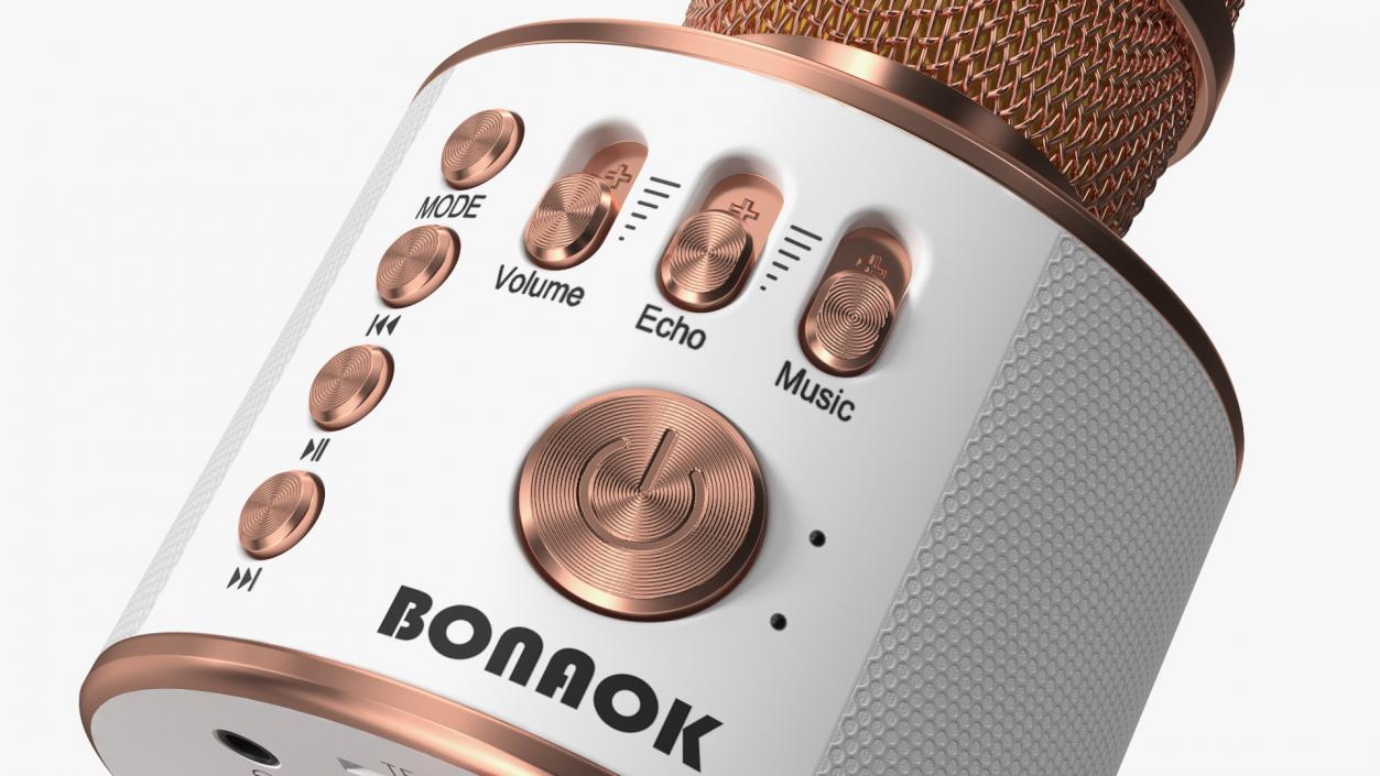 3D Portable Bonaok Karaoke Mic Rose and Gold