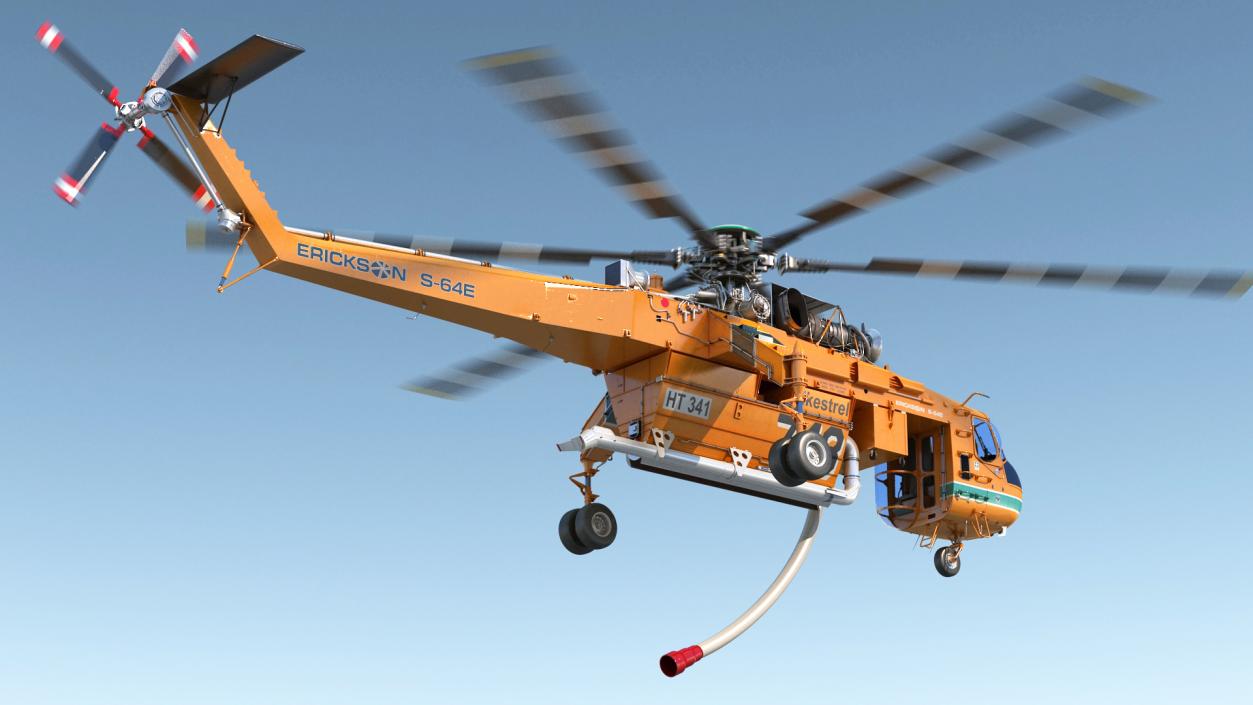 3D Sikorsky S-64 Skycrane Firefighting Helicopter