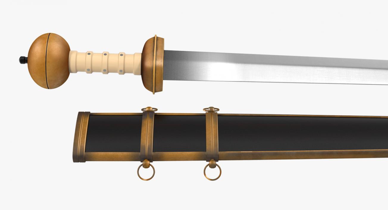 Roman Gladius Short Sword with Sheath 3D