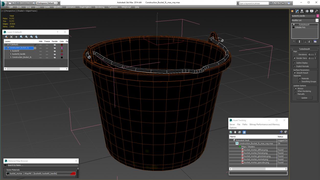 Construction Bucket 5L 3D