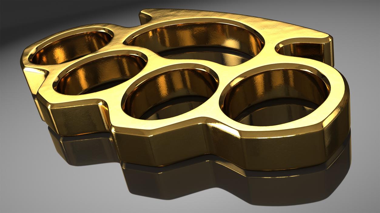 3D Golden Brass Knuckles