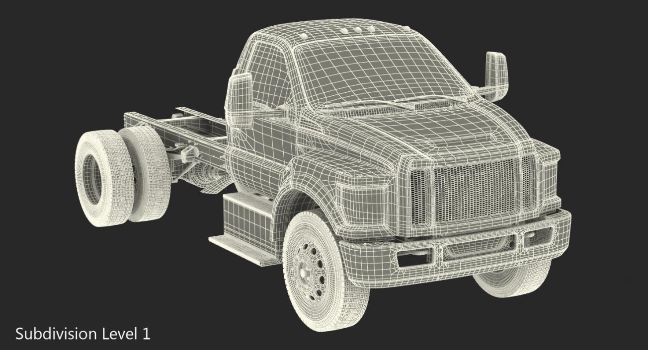 3D model Crew Cab Chassis Truck Generic