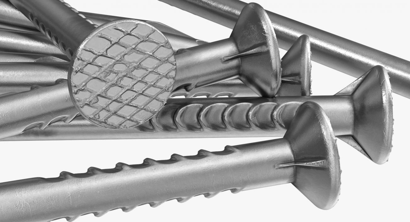 3D model Heap of Metal Steel Nails
