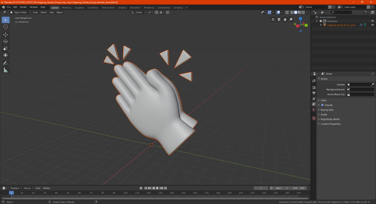 3D model Clapping Hands Emoji
