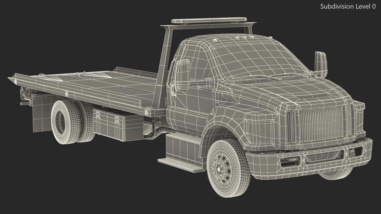 Tow Truck Flatbed Rigged 3D model