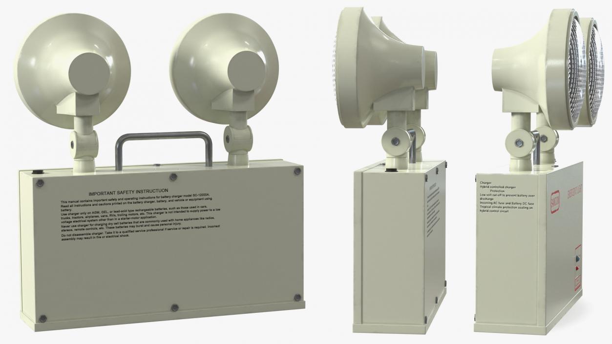Twin Head Emergency Light SAMCOM ETL210 3D model
