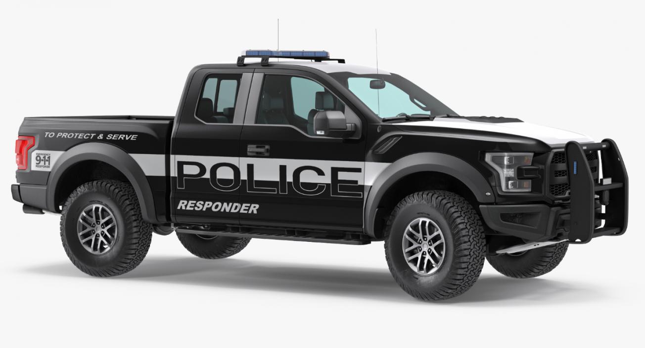Police Pickup Truck Modern Generic 3D model