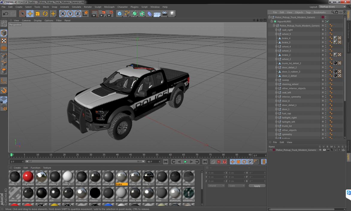 Police Pickup Truck Modern Generic 3D model