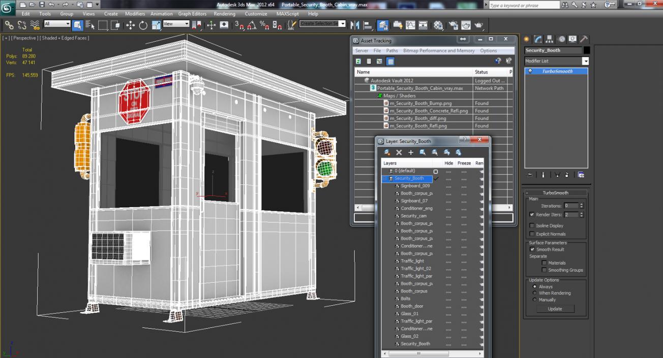 Portable Security Booth Cabin 3D model