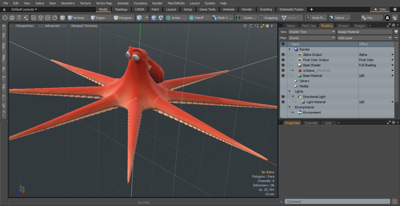 3D model Cartoon Character Octopus