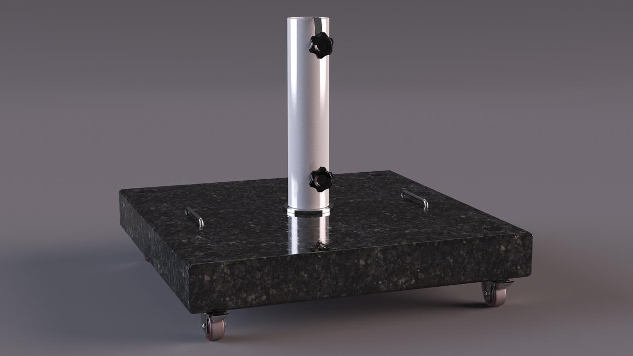 3D model Wheeled Dark Granite Base