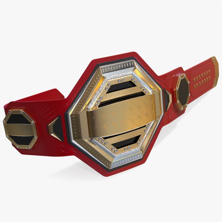 3D Gold Champion Belt model