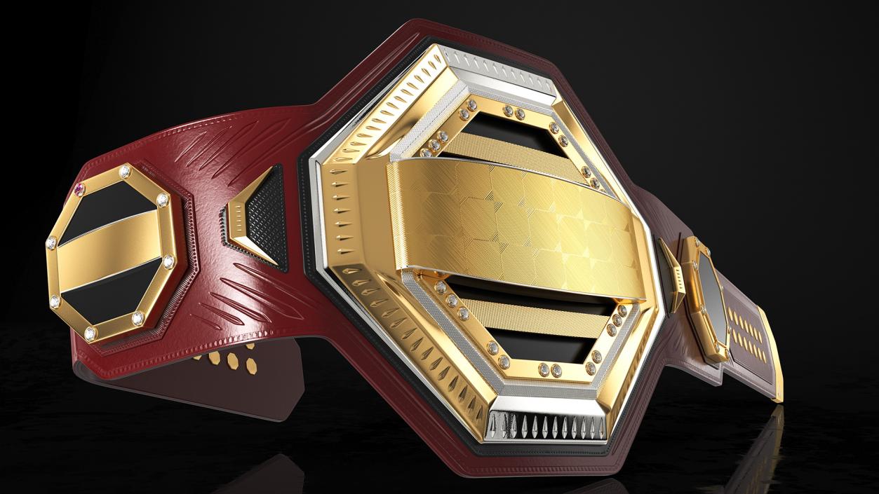 3D Gold Champion Belt model
