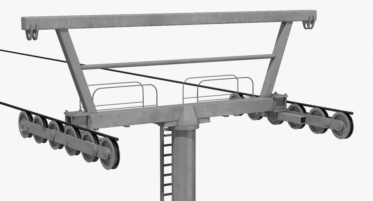 3D model Aerial Ski Lift