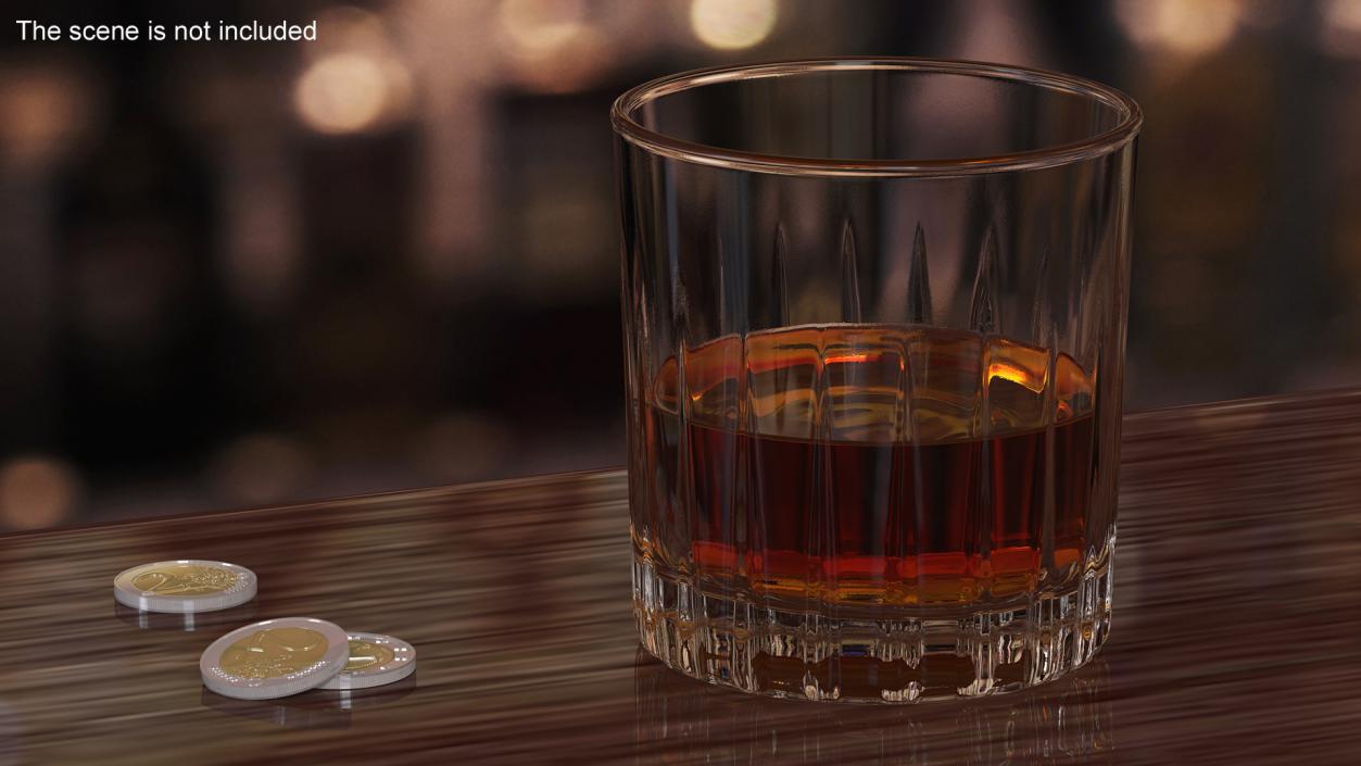 3D European Crystal Rocks Glass With Whiskey