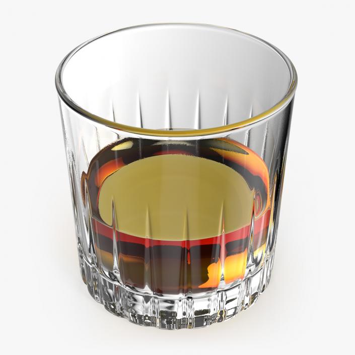 3D European Crystal Rocks Glass With Whiskey