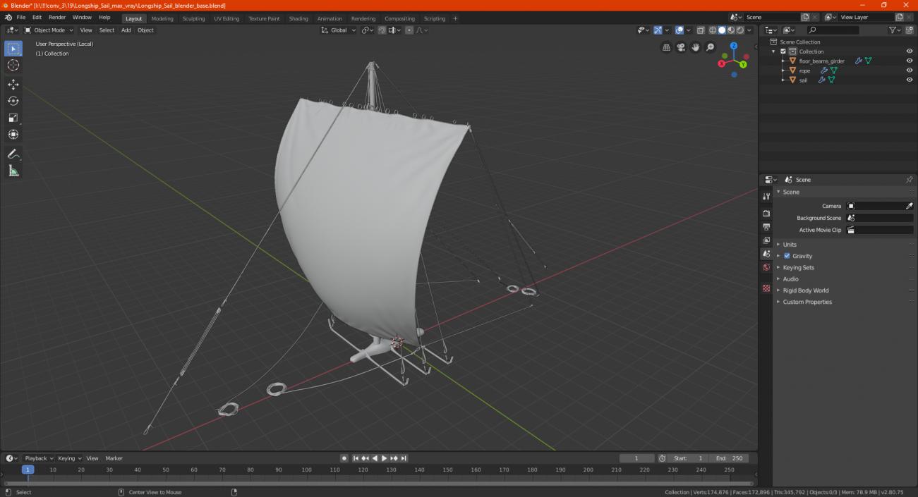 3D Longship Sail model