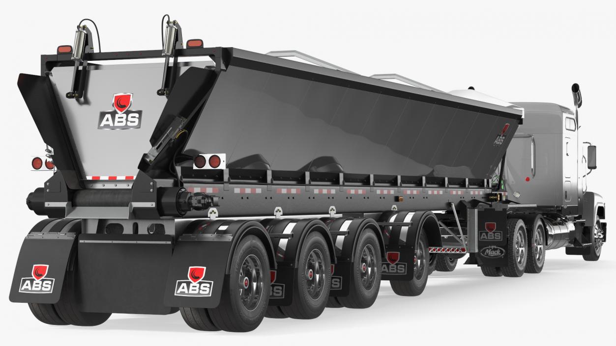 3D Truck Mack CHU613 With Trailer ABS LRC Full model