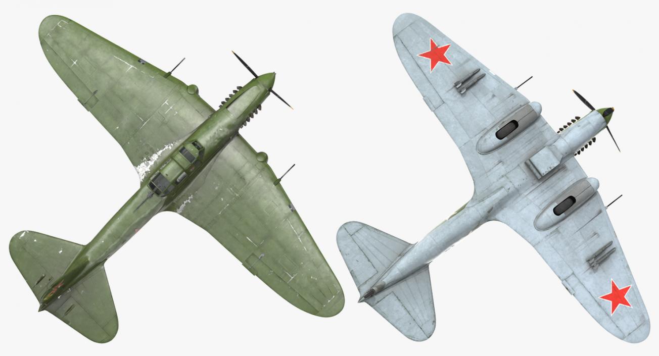 3D Ilyushin Il-2 WWII Soviet Attack Aircraft