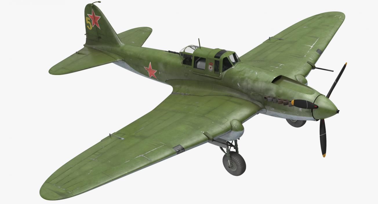 3D Ilyushin Il-2 WWII Soviet Attack Aircraft