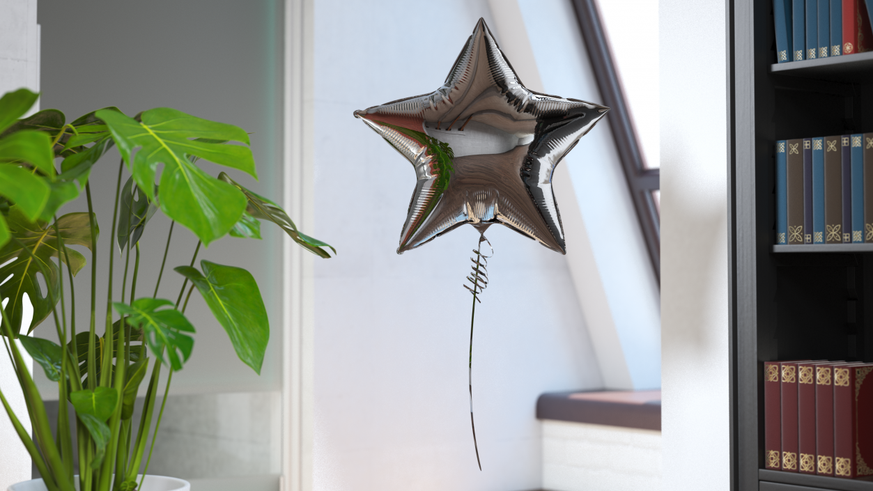 Silver Star Foil Balloon 3D model