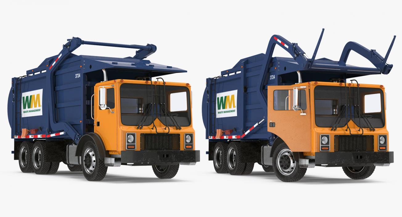 3D model Mack Garbage Truck Rigged