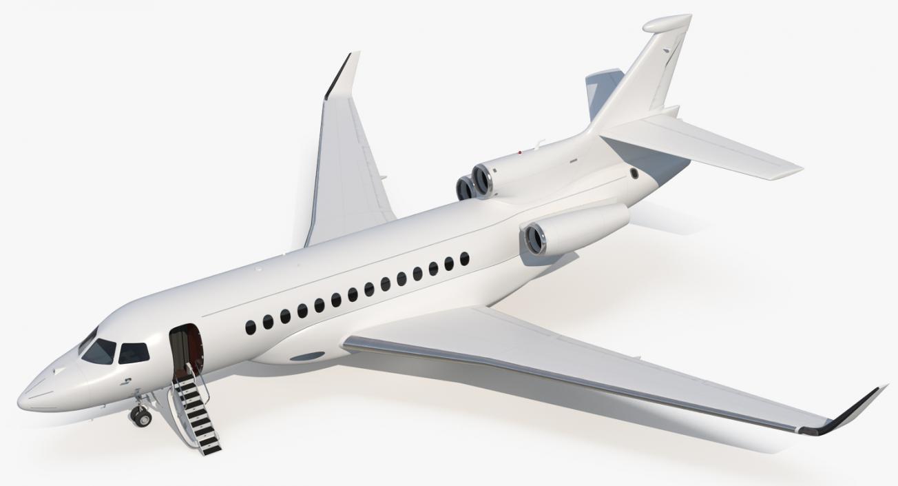 3D Business Jet Dassault Falcon 7X Generic Rigged