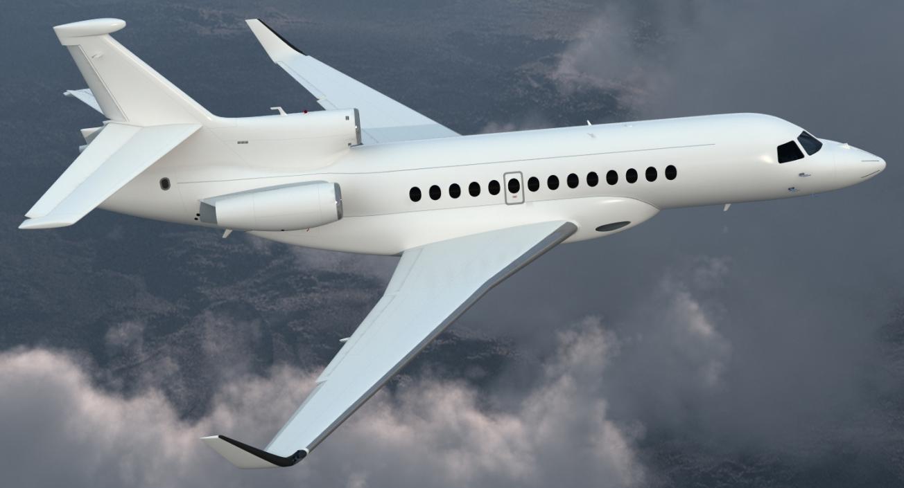 3D Business Jet Dassault Falcon 7X Generic Rigged