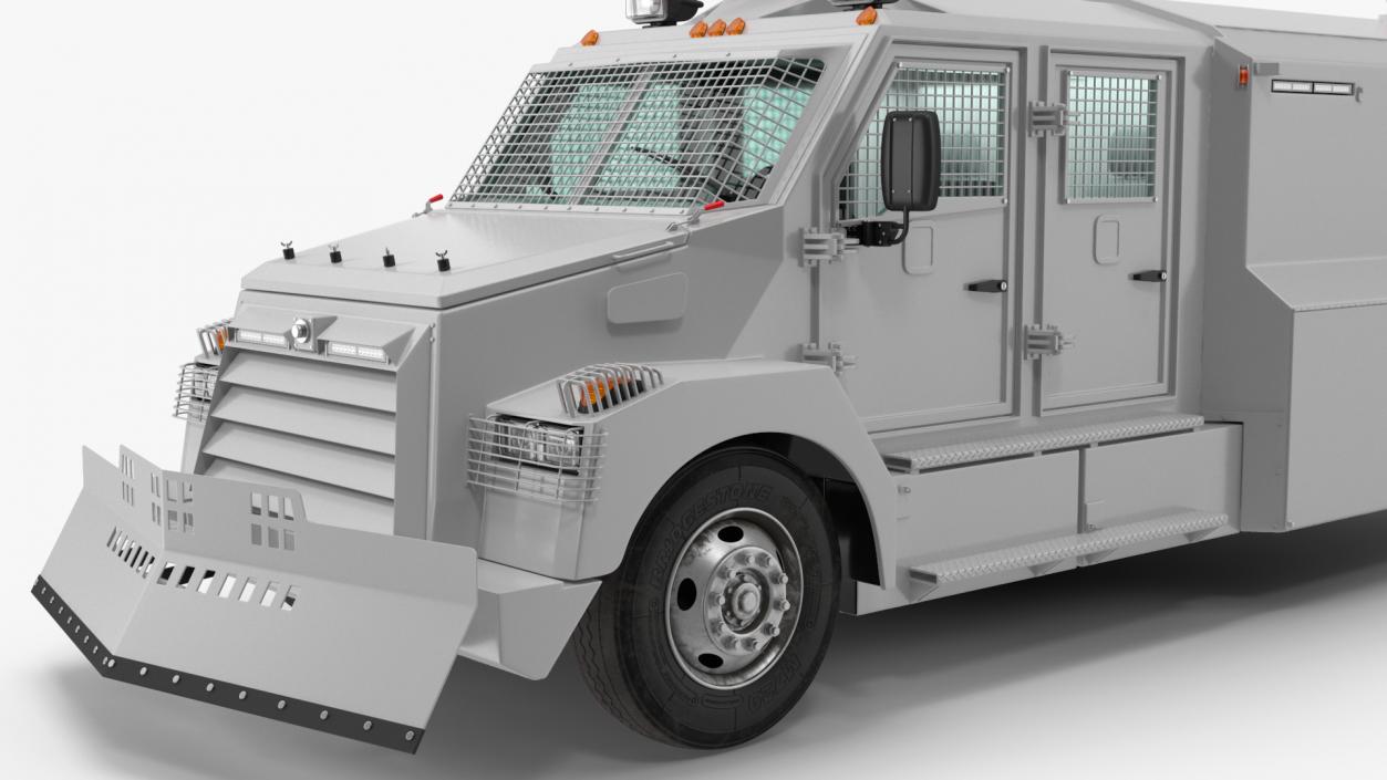 Armored Water Cannon Truck White 3D