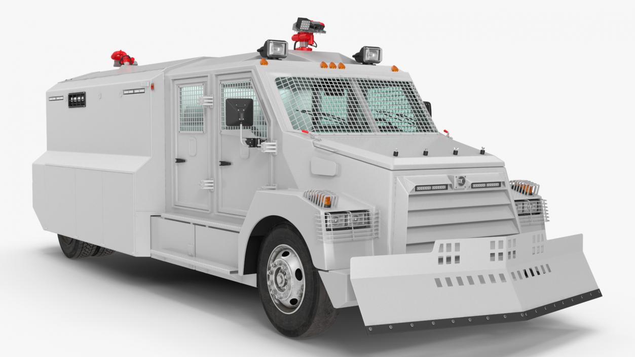 Armored Water Cannon Truck White 3D