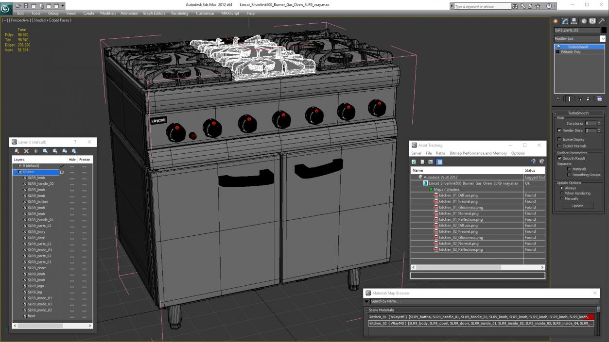3D Lincat Silverlink600 Burner Gas Oven SLR9