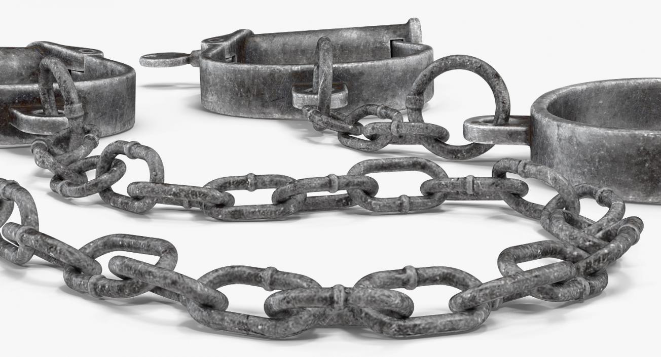 3D model Old Hand and Leg Shackles