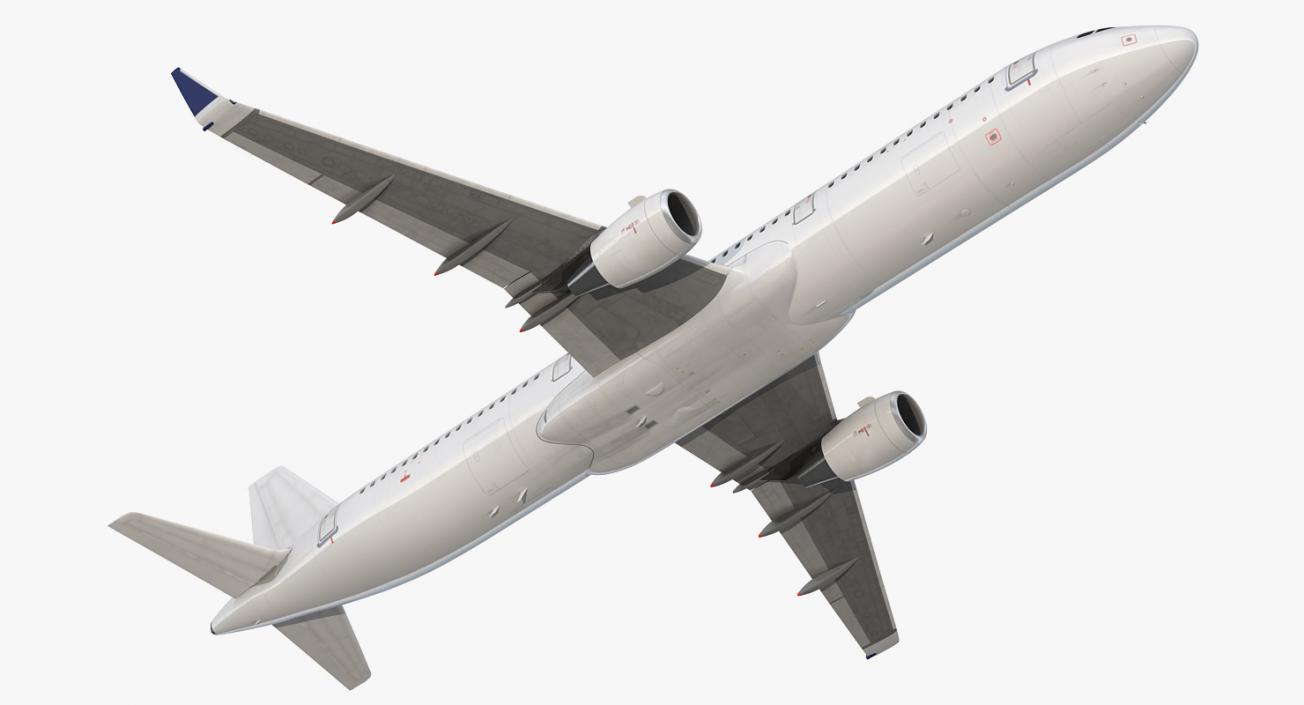 3D model Airbus A321 Generic with Interior Rigged