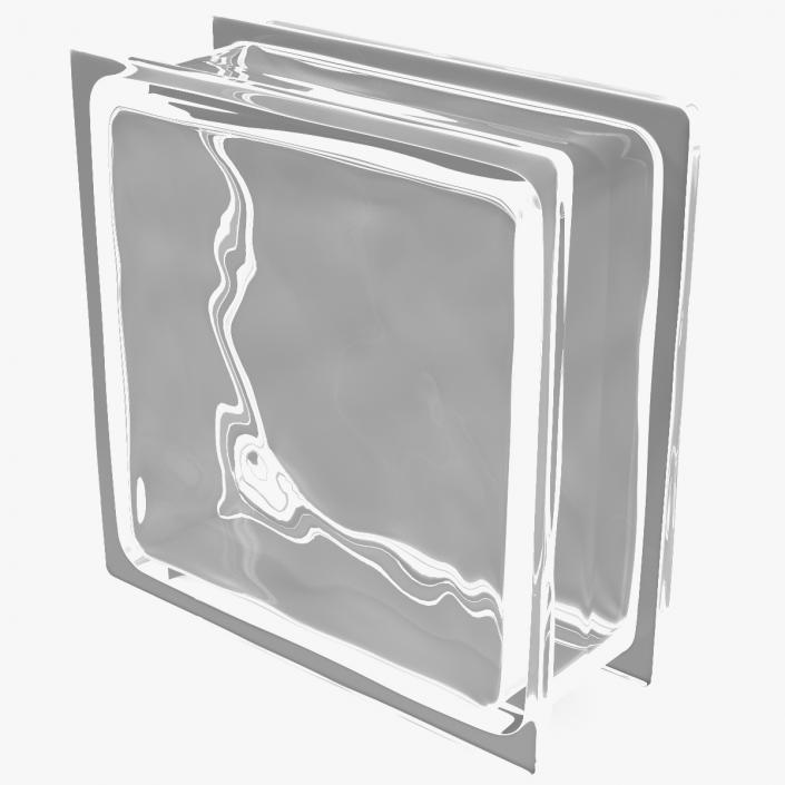 Clear Wave Glass Block 3D