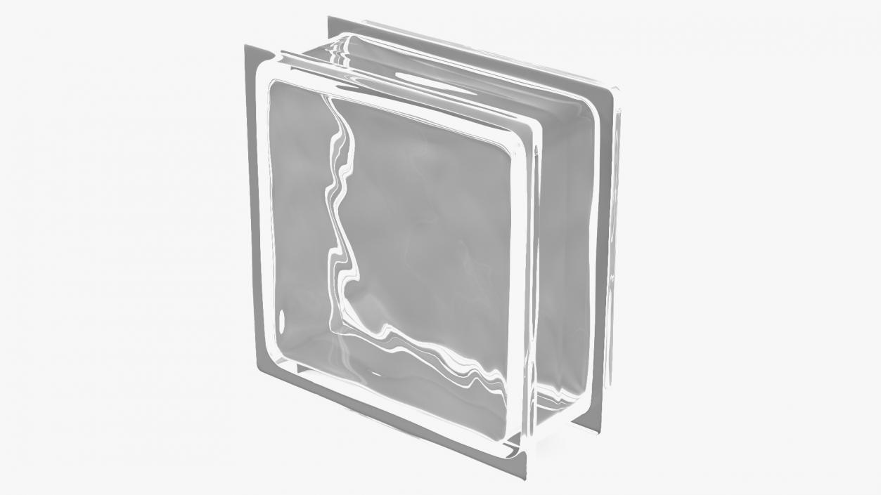 Clear Wave Glass Block 3D
