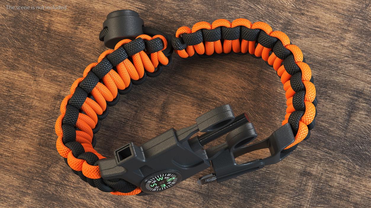 Atomic Bear Cobra Survival Bracelet Orange 3D