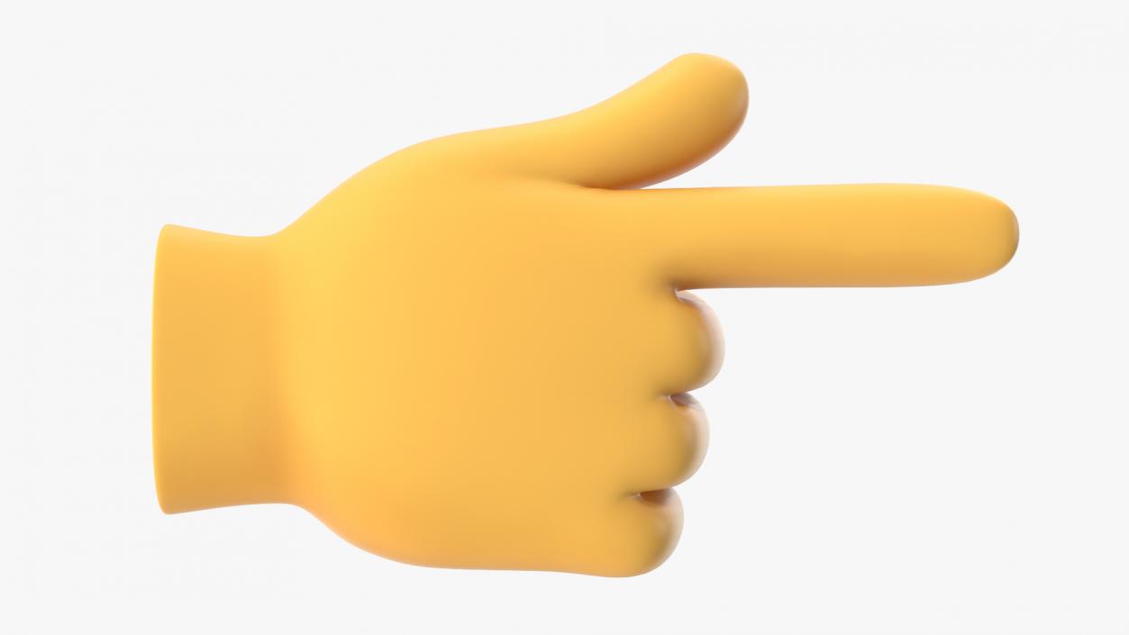3D model Backhand Index Pointing Right Emoji