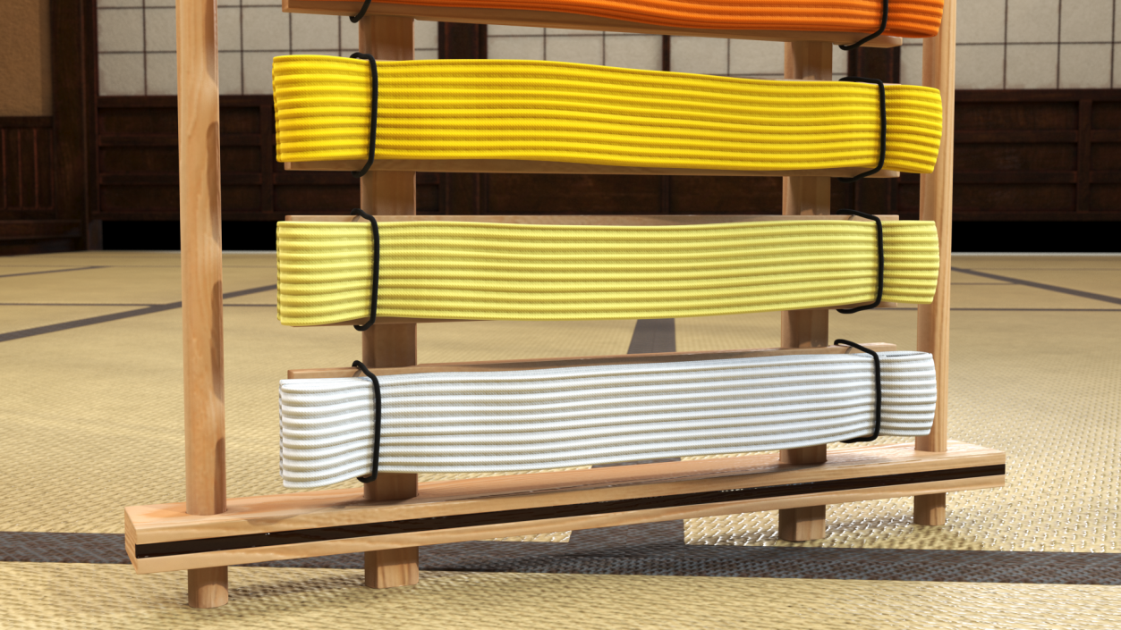 Display Rack for Karate Belts 3D model