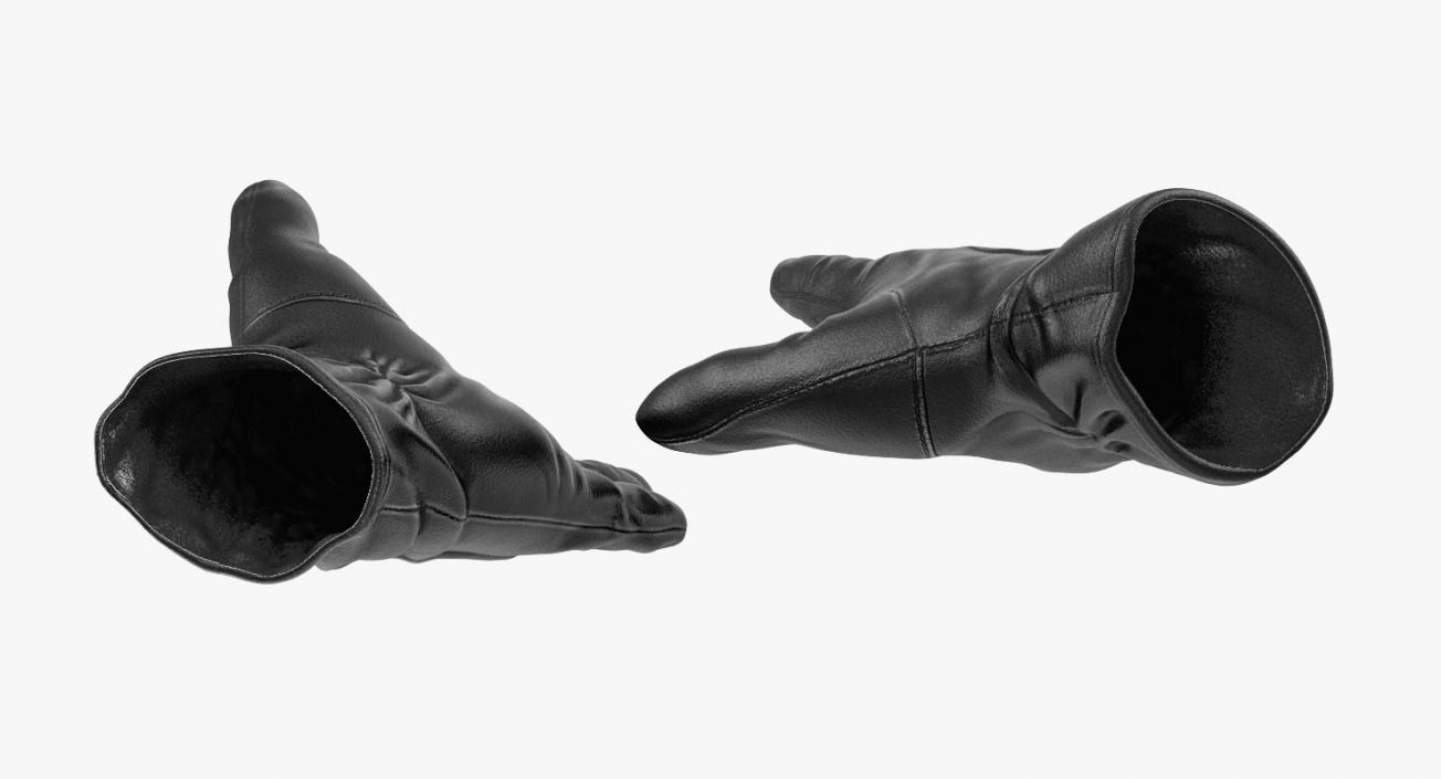 3D model Leather Gloves Black