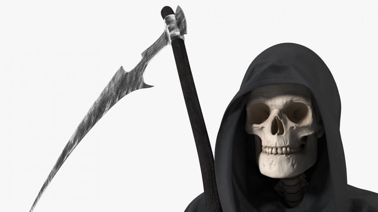 3D Grim Reaper Holding a Scythe model