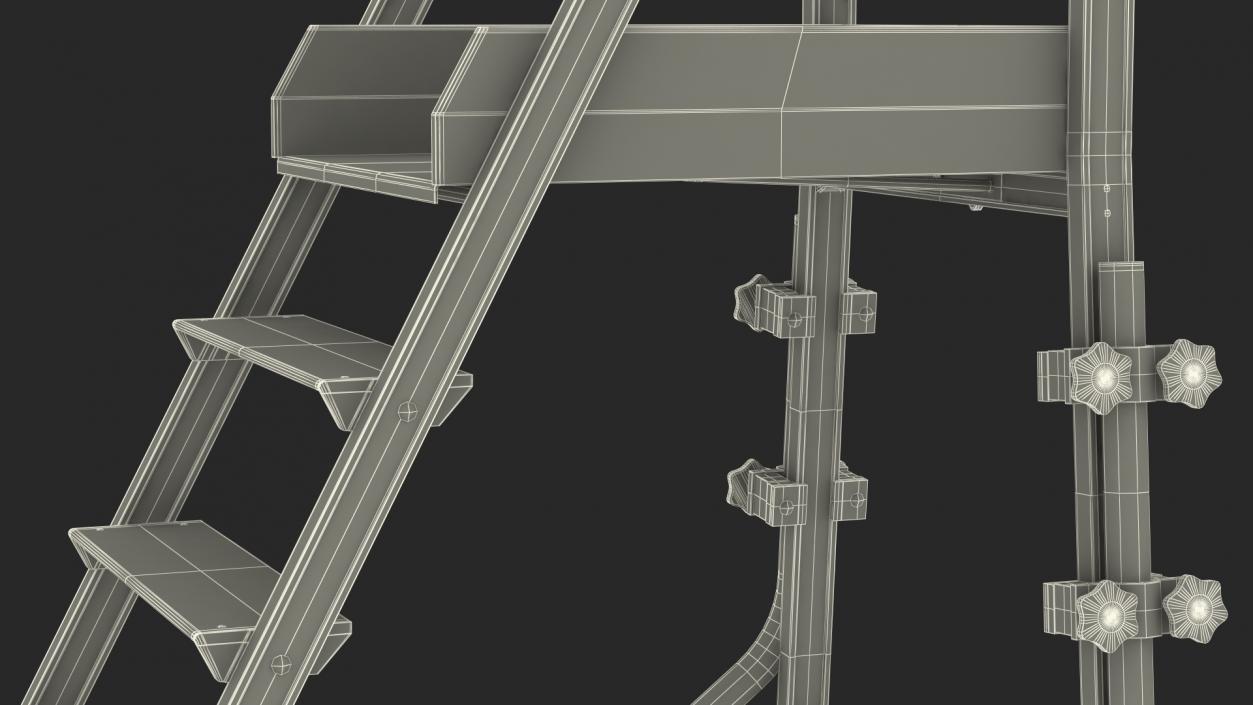 3D model Aluminium Platform Ladder
