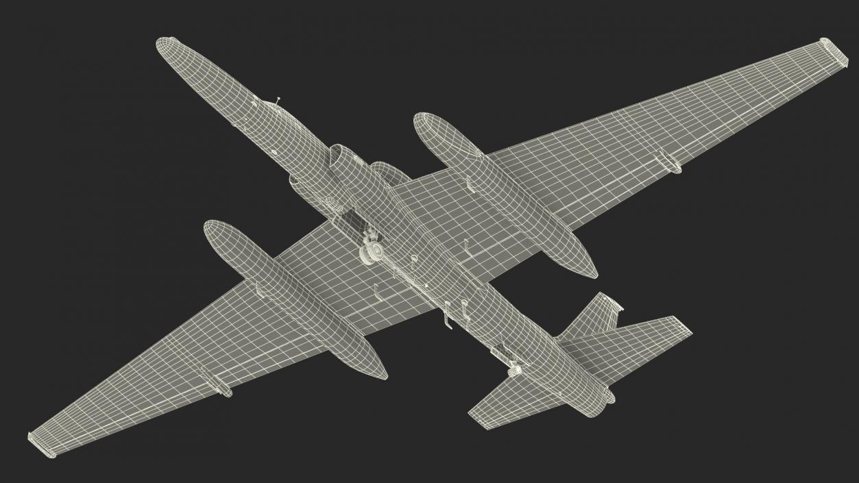 3D model U2 Dragon Lady Aircraft Simple Interior Rigged for Maya