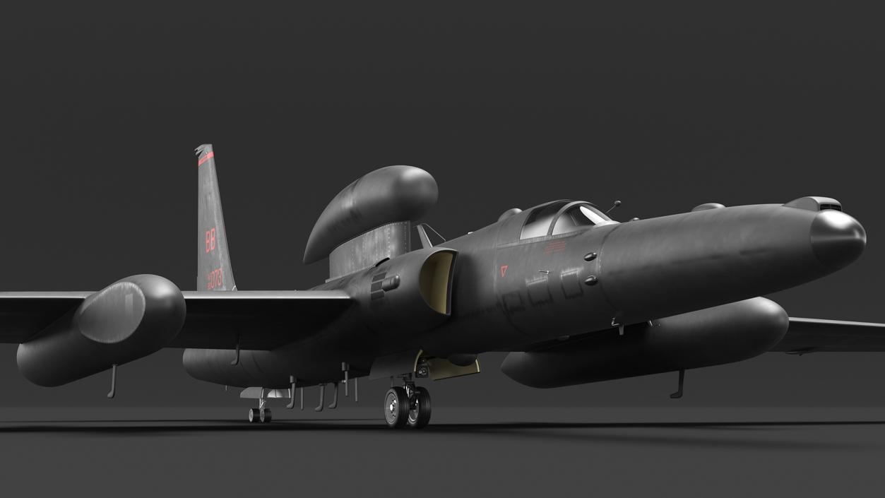 3D model U2 Dragon Lady Aircraft Simple Interior Rigged for Cinema 4D