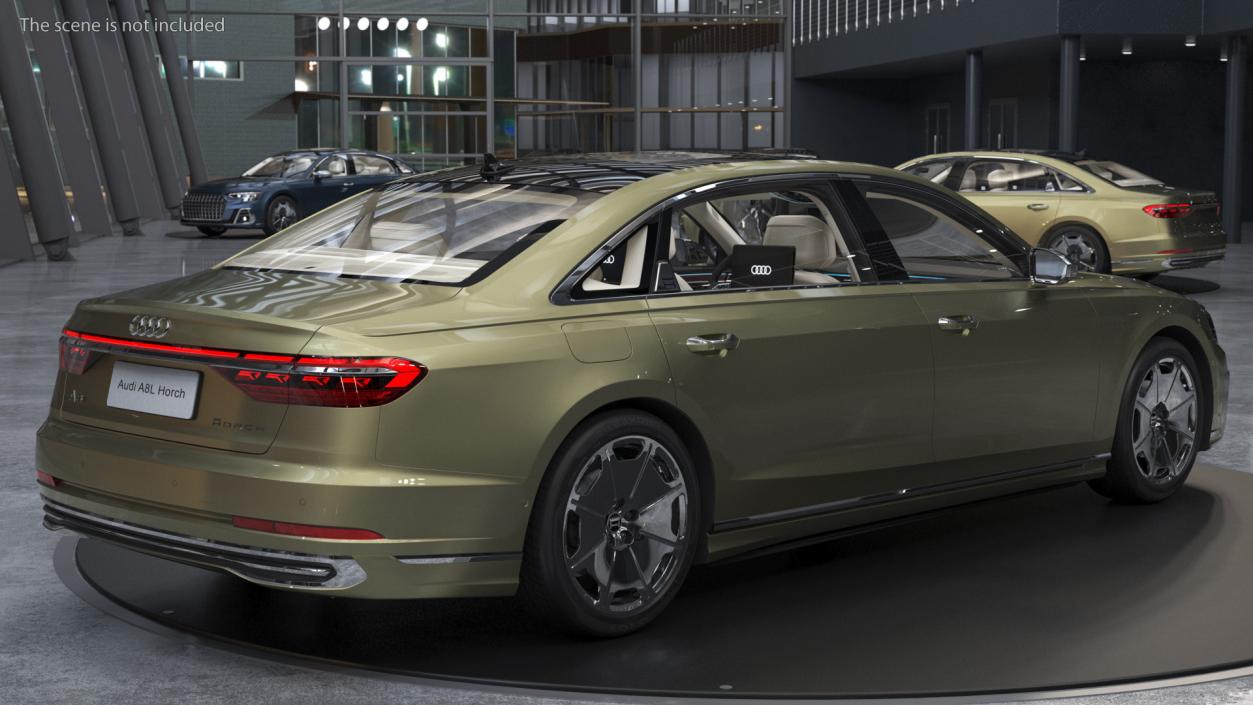 3D Horch Audi A8L Luxury Sedan Green model
