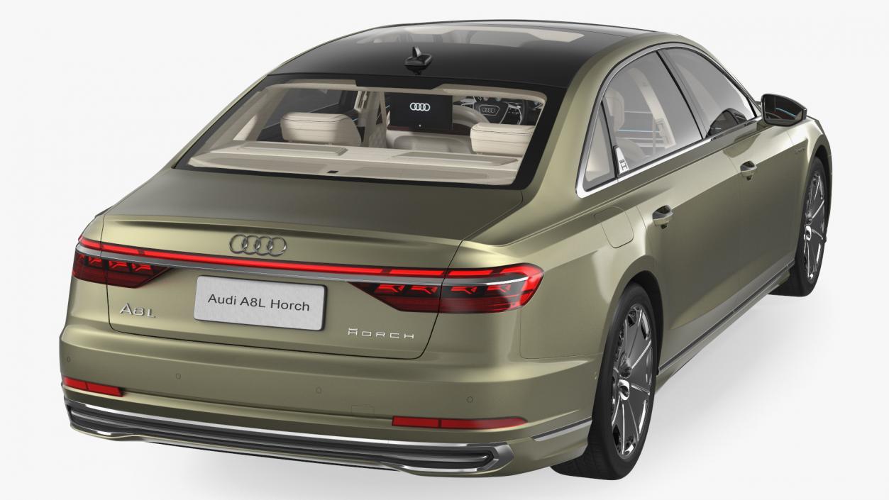 3D Horch Audi A8L Luxury Sedan Green model