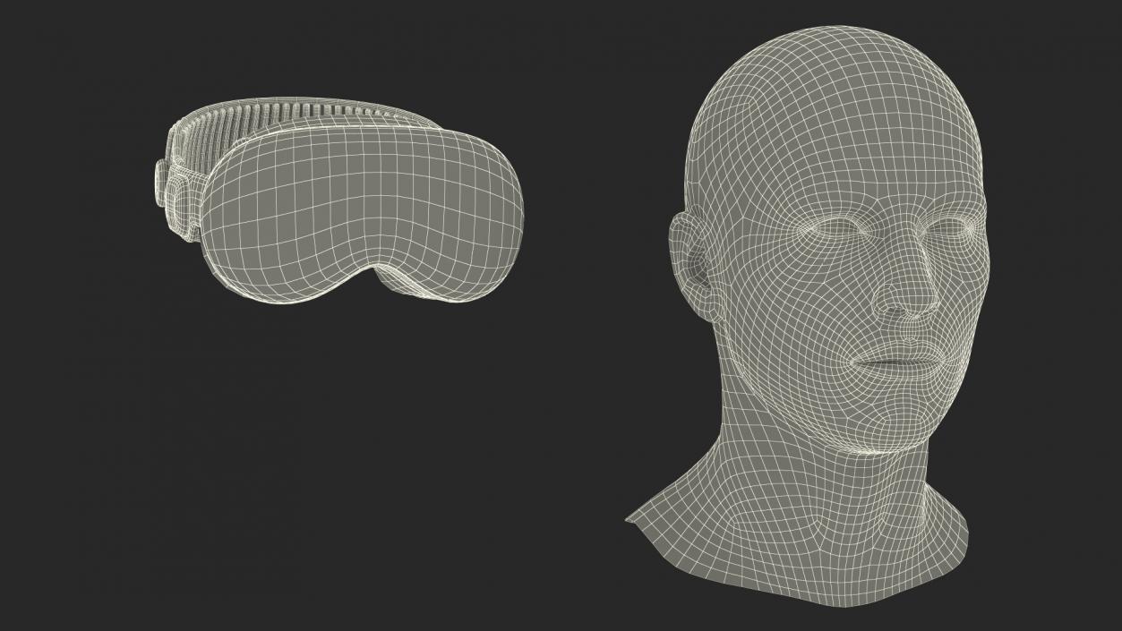 Apple Vision Pro on Mannequin Head 3D model