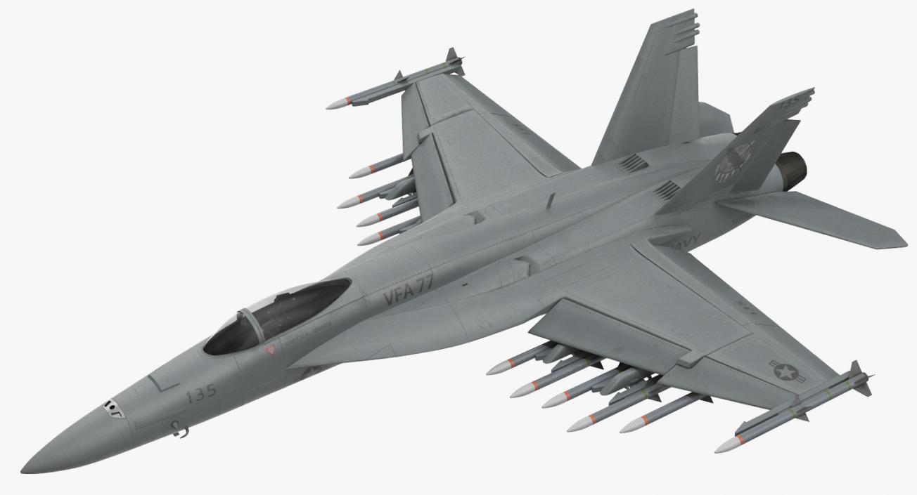 3D model Fighter FA 18EF Super Hornet Rigged