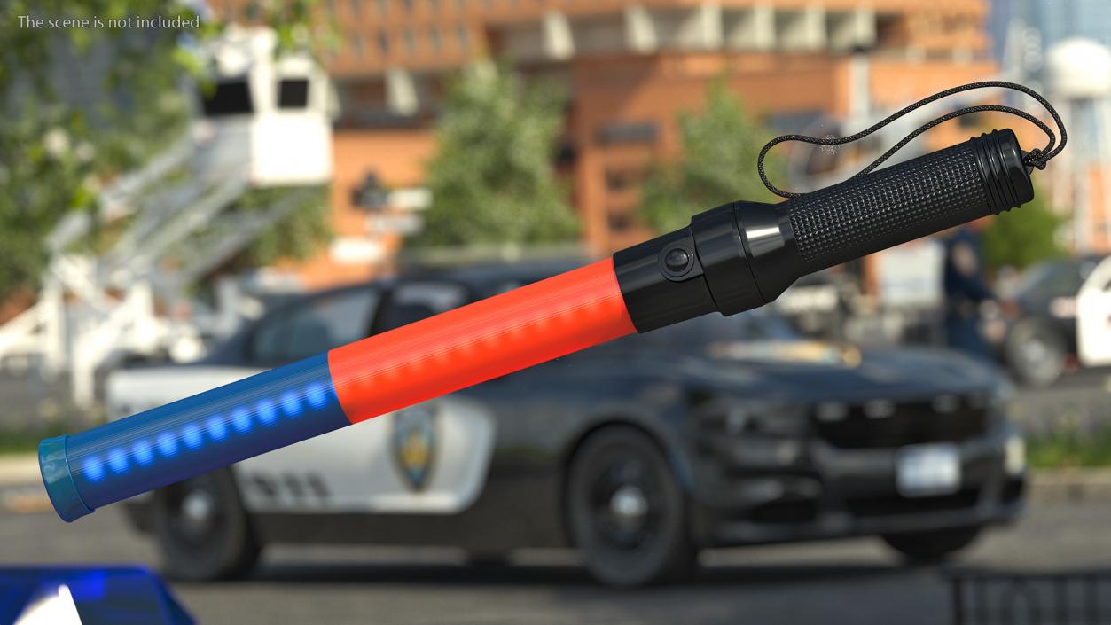 Traffic Control LED Light Wand switched On 3D