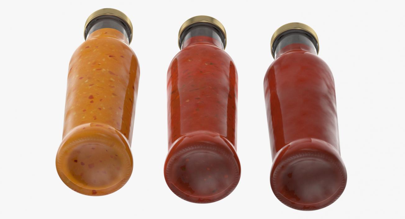 3D Barbecue Sauces Bottles model
