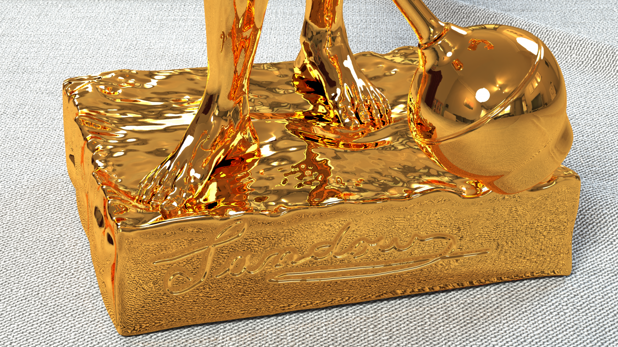 Gold Mr Olympia Sandow Statue 3D model